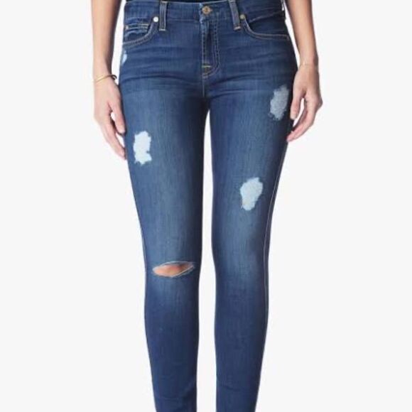 7 For All Mankind Denim - 7FAM b(air) The Ankle Skinny destroyed destructed jeans 26